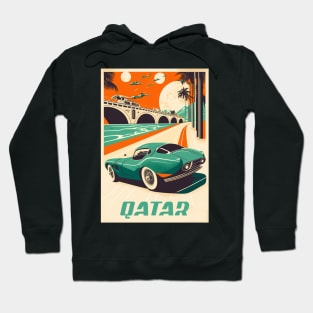 Qatar Supercar Vintage Travel Art Poster Hoodie